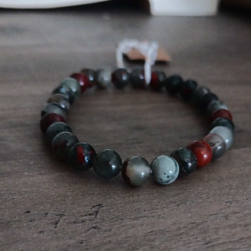Handcrafted Bloodstone Elegant Multicolor Beaded Bracelet
